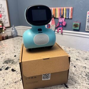 Blue Interactive Robot on Box